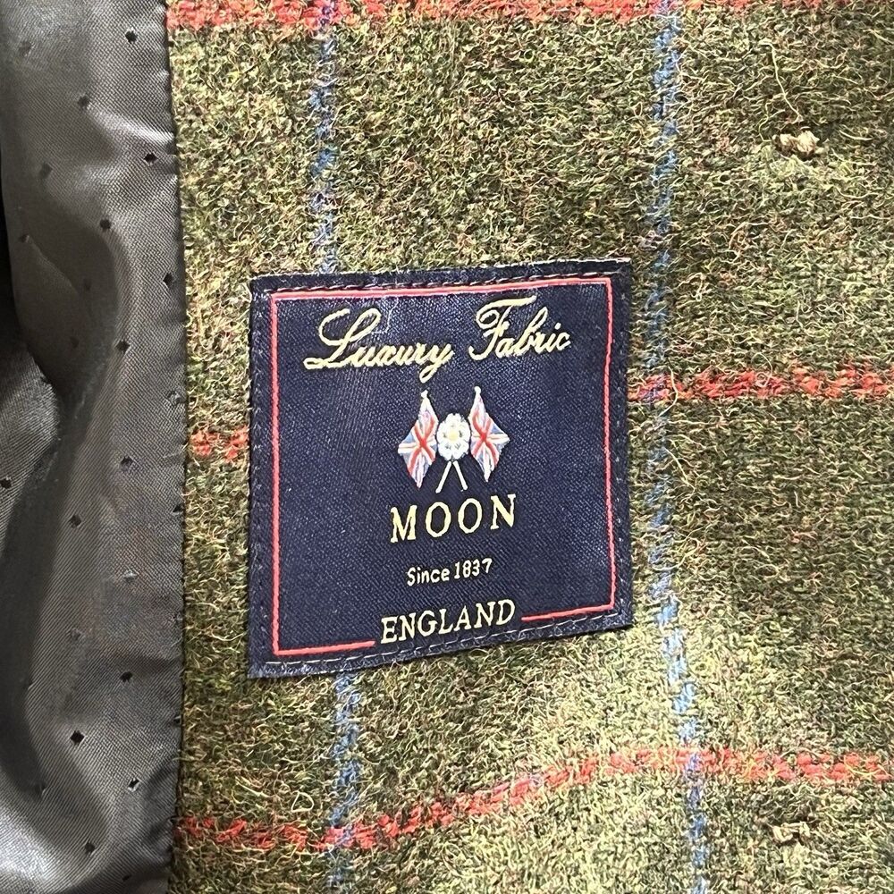 Jack Murphy Women’s Harriet Tweed Blazer Wool Jacket Green Herringbone Check 12 - Picture 8 of 13